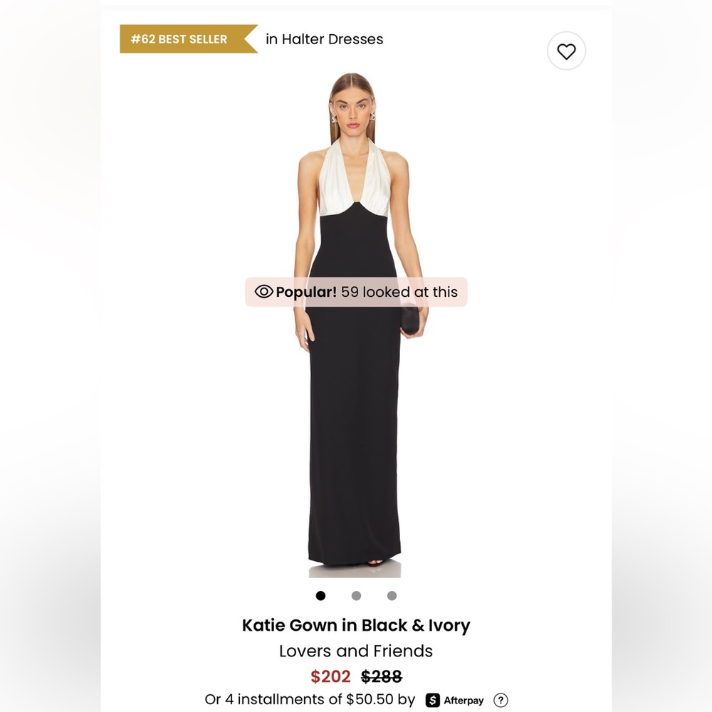 Lovers + Friends Black and Ivory Gown